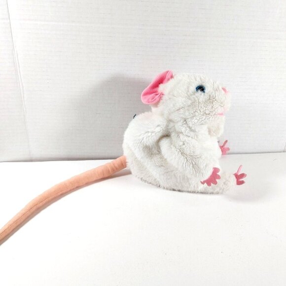 Blue Magic Plush Mouse Rat Hand Puppet White Soft Stuffed Animal Vintage - Picture 2 of 4